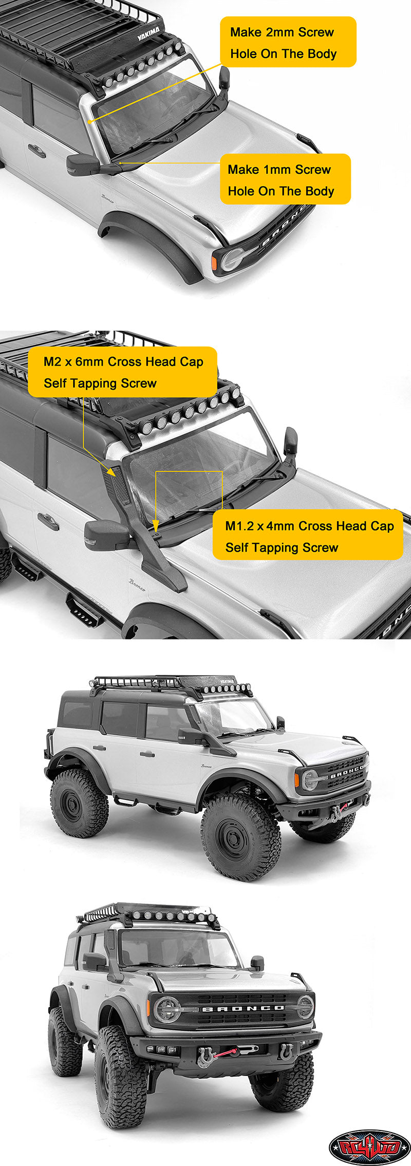 CCHAND Traxxas TRX-4適合 2021 Ford Bronco用シュノーケル VVV-C1318