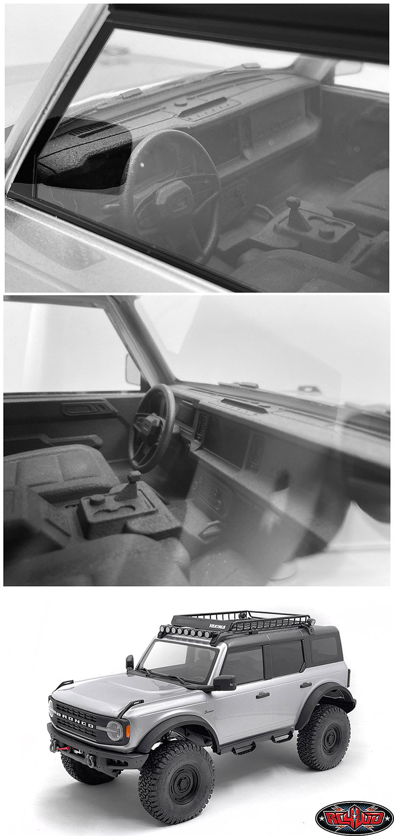 CCHAND Traxxas TRX-4適合 2021 Ford Bronco用リアデッキカバー付きインテリアキャブ VVV-C1320