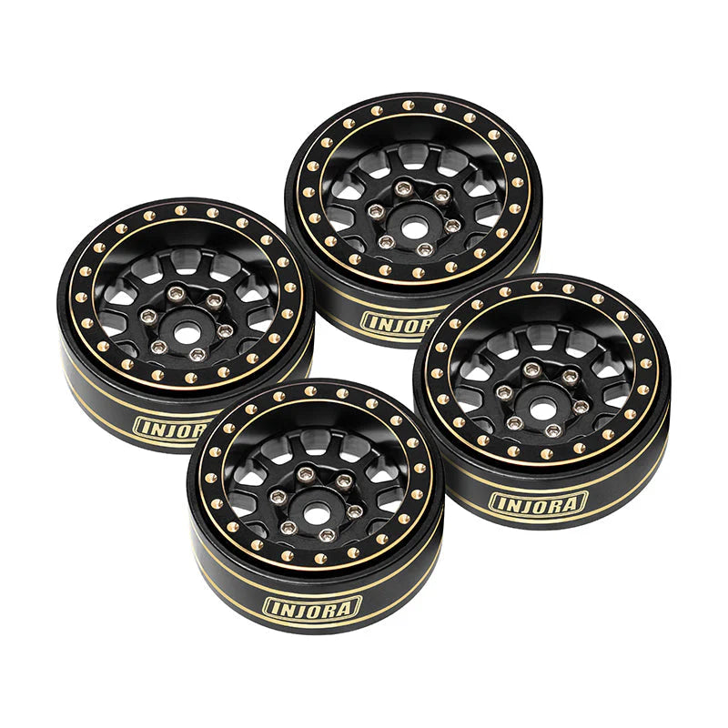 1/18 1/24 RCクローラー用 1.0 Plus 12本スポーク 真鍮ビードロックホイール 42g/個 オフセット -3.75mm 4個 YQW-1101(各色)