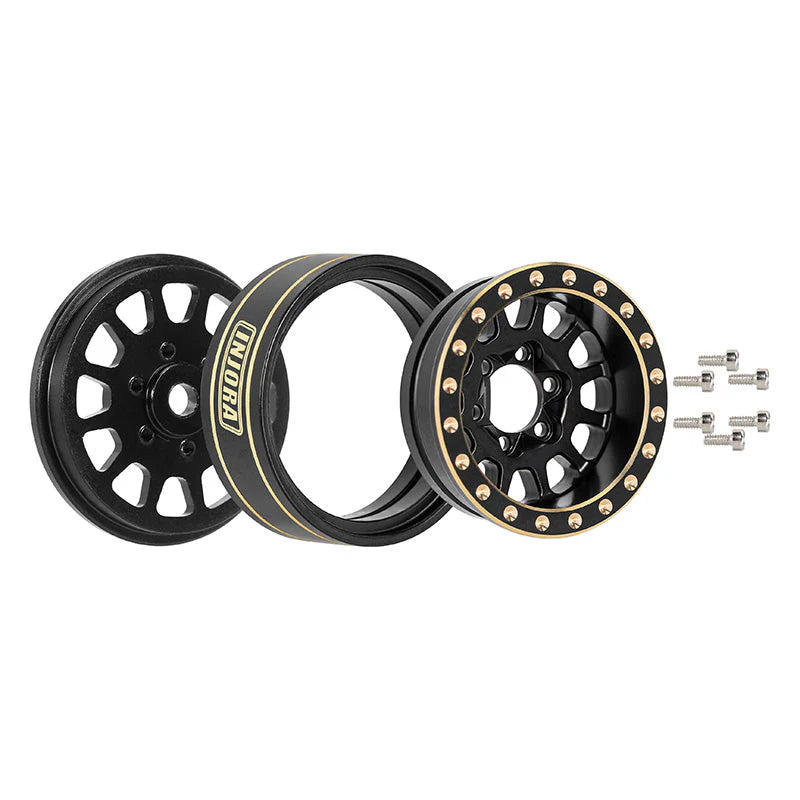 1/18 1/24 RCクローラー用 1.0 Plus 12本スポーク 真鍮ビードロックホイール 42g/個 オフセット -3.75mm 4個 YQW-1101(各色)