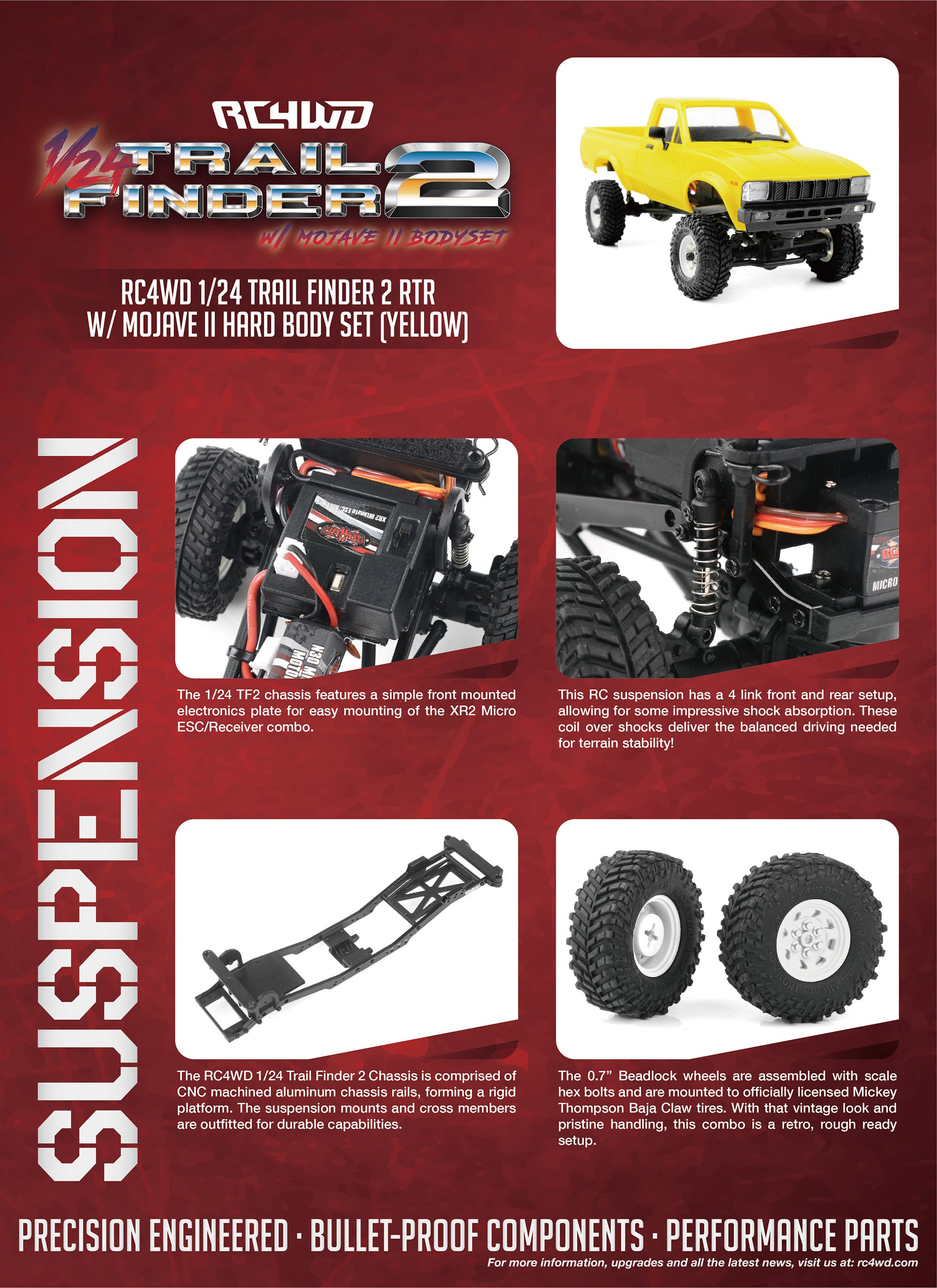 RC4WD 1/24 トレイルファインダー 2 TF2ミニ RTR W/モハーベ II イエロー Z-RTR0051