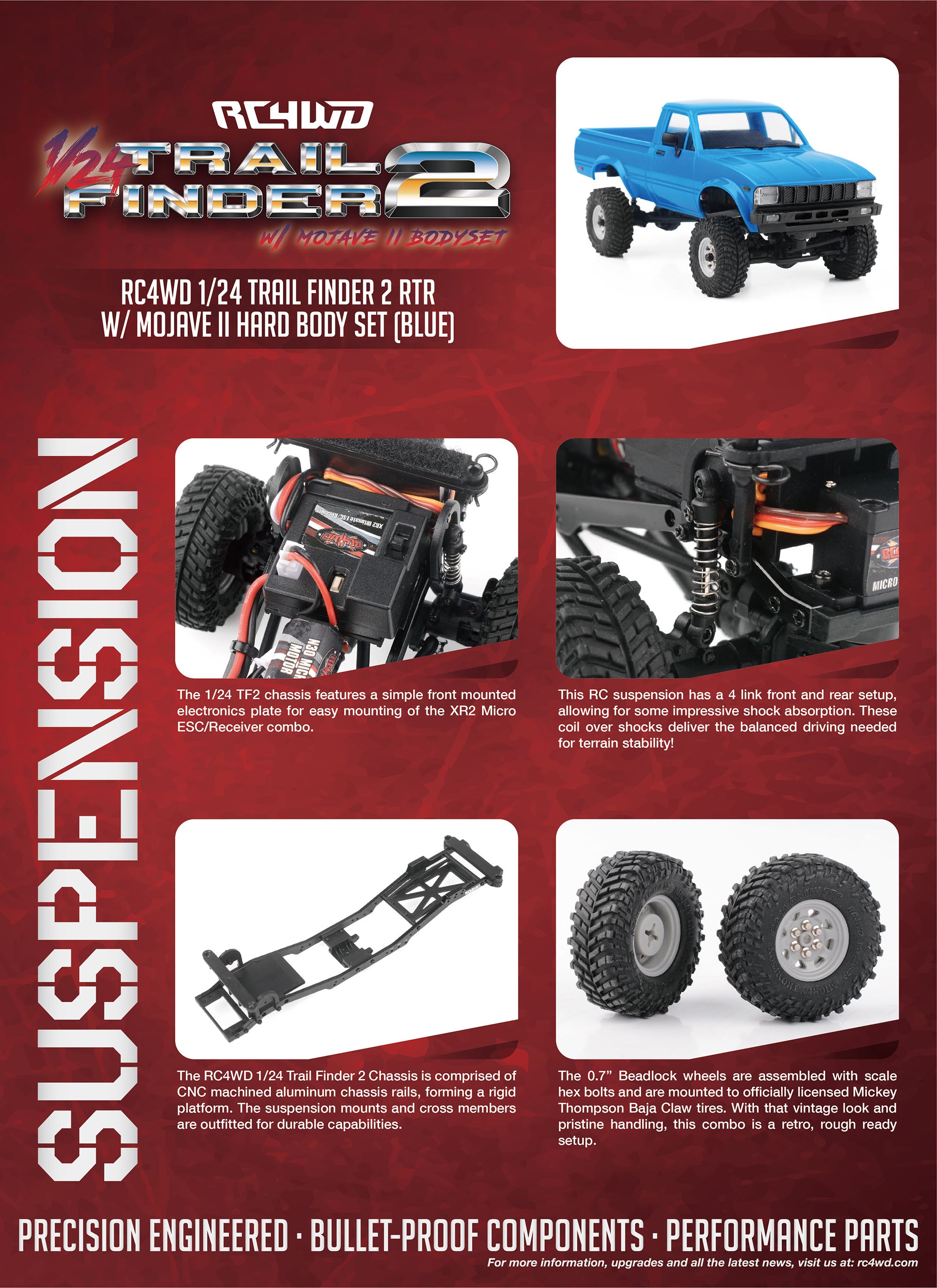 RC4WD 1/24 トレイルファインダー 2 TF2ミニ RTR W/モハーベ II レッド Z-RTR0053