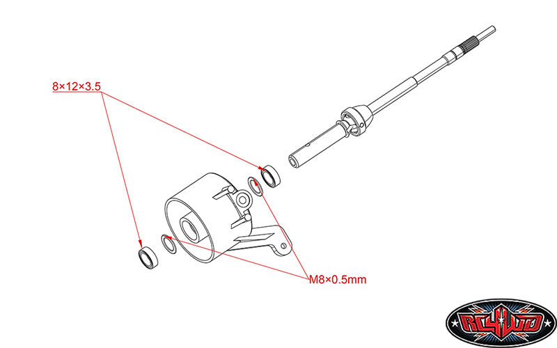 RC4WD エクストリームデューティ XVD クラッドバスター アクスル用 Z-S1299