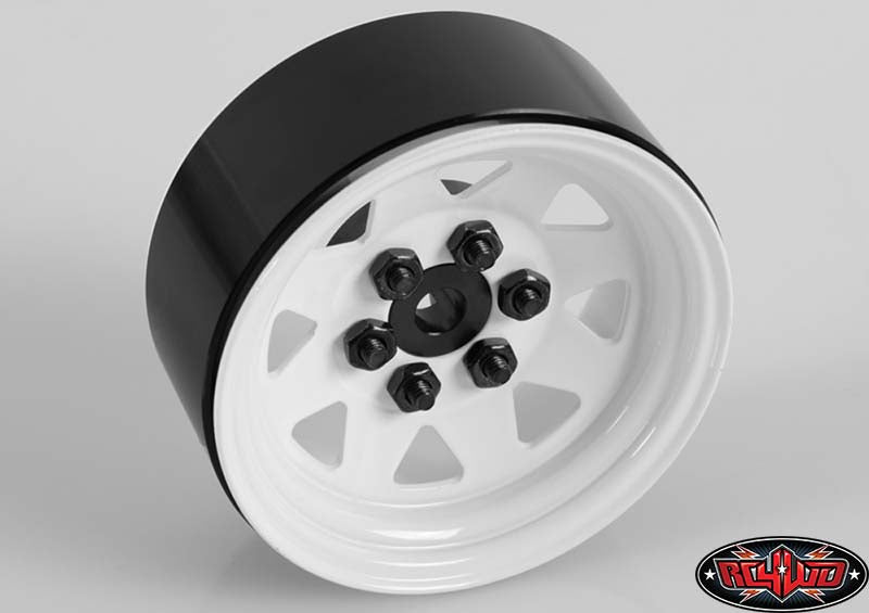 6 ラグ ワゴン 1.9 インチ スチール スタンプ ビードロック ホイール (ホワイト) Z-W0128