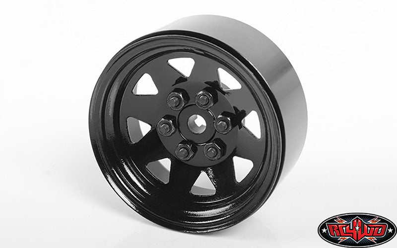 6 ラグ ワゴン 1.9 インチ スチール スタンプ ビードロック ホイール (ブラック) Z-W0130