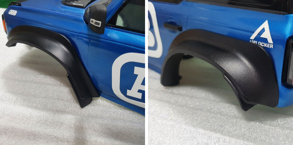 H-TECH 1/10 トラクサス TRX4適合 ブロンコ アルミメタルフェンダー フレア "ラプタータイプ"