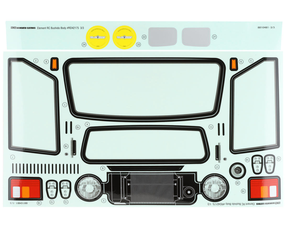 エレメントRC エンデューロ ブシドー ボディセット (クリア) 42172