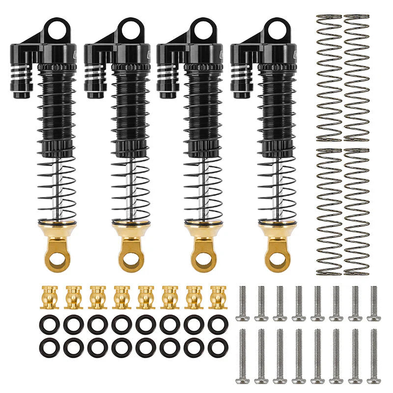 1/18 TRX4M用 59mmロングスレッドオイルショック 真鍮エンド・ダミータンク付き (2本、4本)