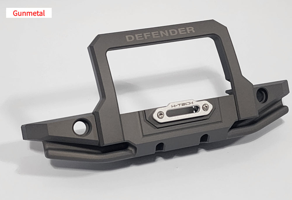 H-TECH 1/10 トラクサス TRX4適合 ランドローバー ディフェンダー アルミニウム メタル フロント バンパー(LED付き)