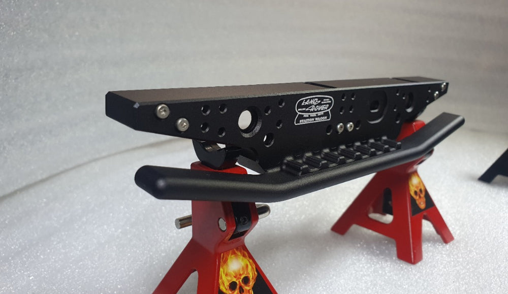 H-TECH 1/10 トラクサス TRX4適合 ランドローバー ディフェンダー アルミニウム メタル リアバンパー(LED付き)