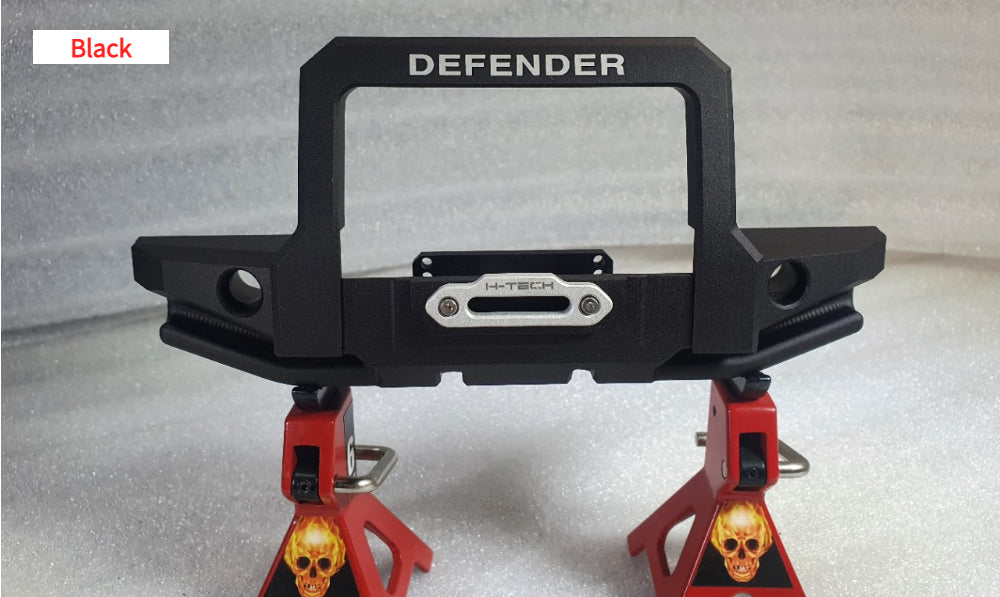 H-TECH 1/10 トラクサス TRX4適合 ランドローバー ディフェンダー アルミニウム メタル フロント バンパー(LED付き)