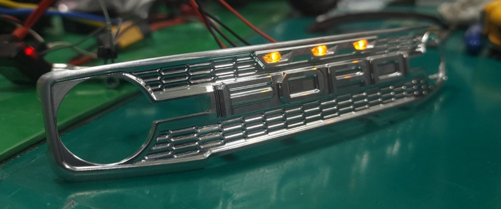 H-TECH 1/10 トラクサス TRX4適合 ブロンコ アルミメタルグリル「LED付」(ラプタータイプ)