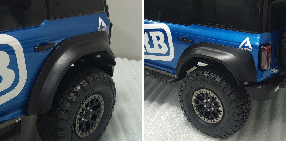 H-TECH 1/10 トラクサス TRX4適合 ブロンコ アルミメタルフェンダー フレア "ラプタータイプ"