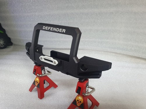 H-TECH 1/10 トラクサス TRX4適合 ランドローバー ディフェンダー アルミニウム メタル フロント バンパー(LED付き)