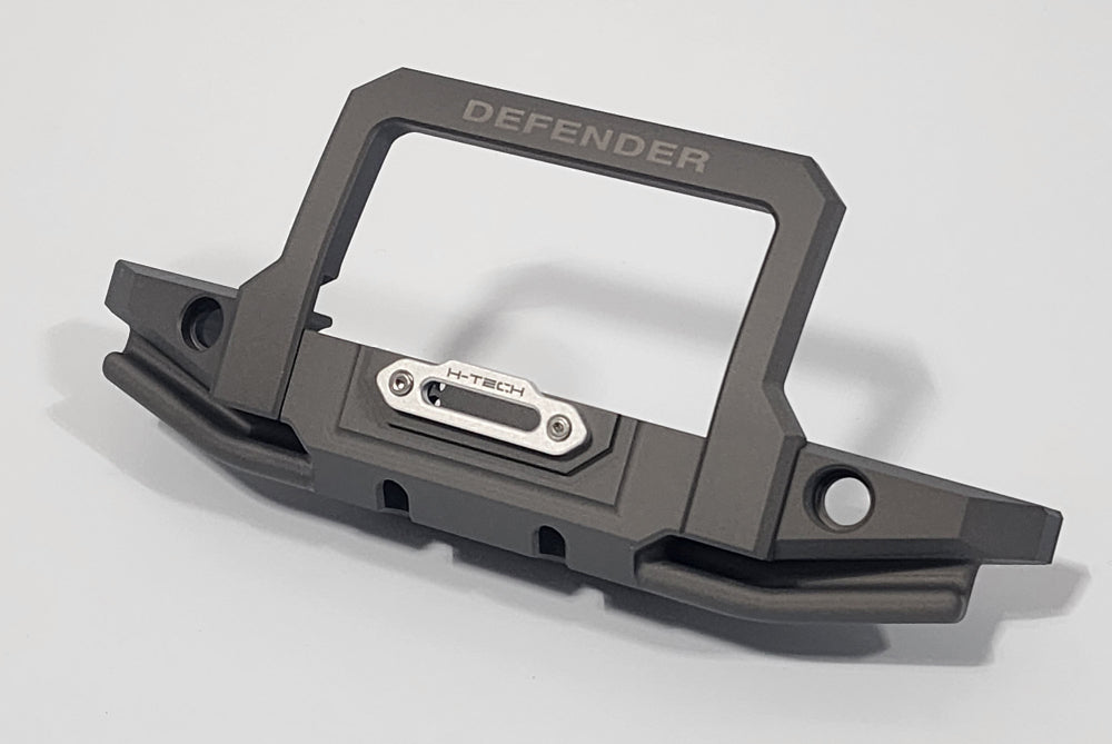 H-TECH 1/10 トラクサス TRX4適合 ランドローバー ディフェンダー アルミニウム メタル フロント バンパー(LED付き)
