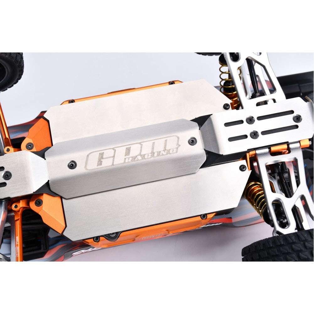 GPM Racing トラクサス Mini Maxx / Mini XRT用 ステンレススチールシャーシスキッドキット 一体成型厚さ2mm TXMM333OC - RCTRAIL