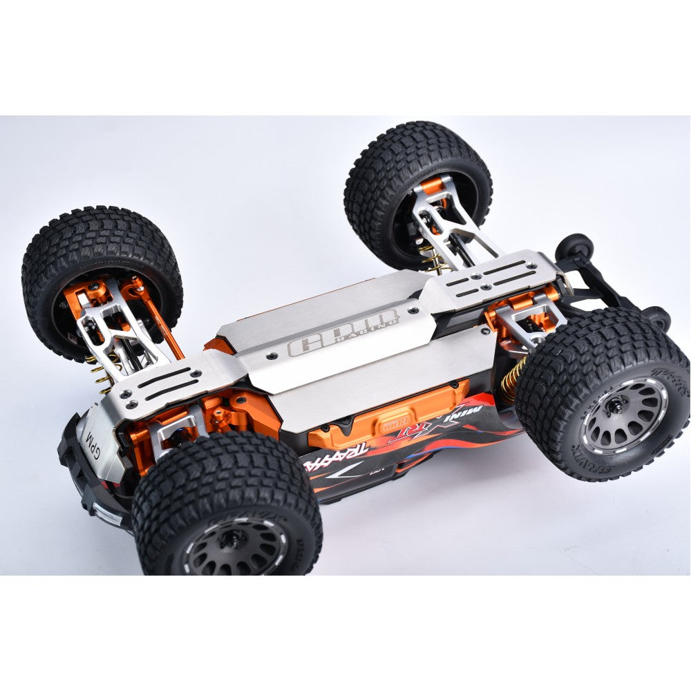GPM Racing トラクサス Mini Maxx / Mini XRT用 ステンレススチールシャーシスキッドキット 一体成型厚さ2mm TXMM333OC - RCTRAIL