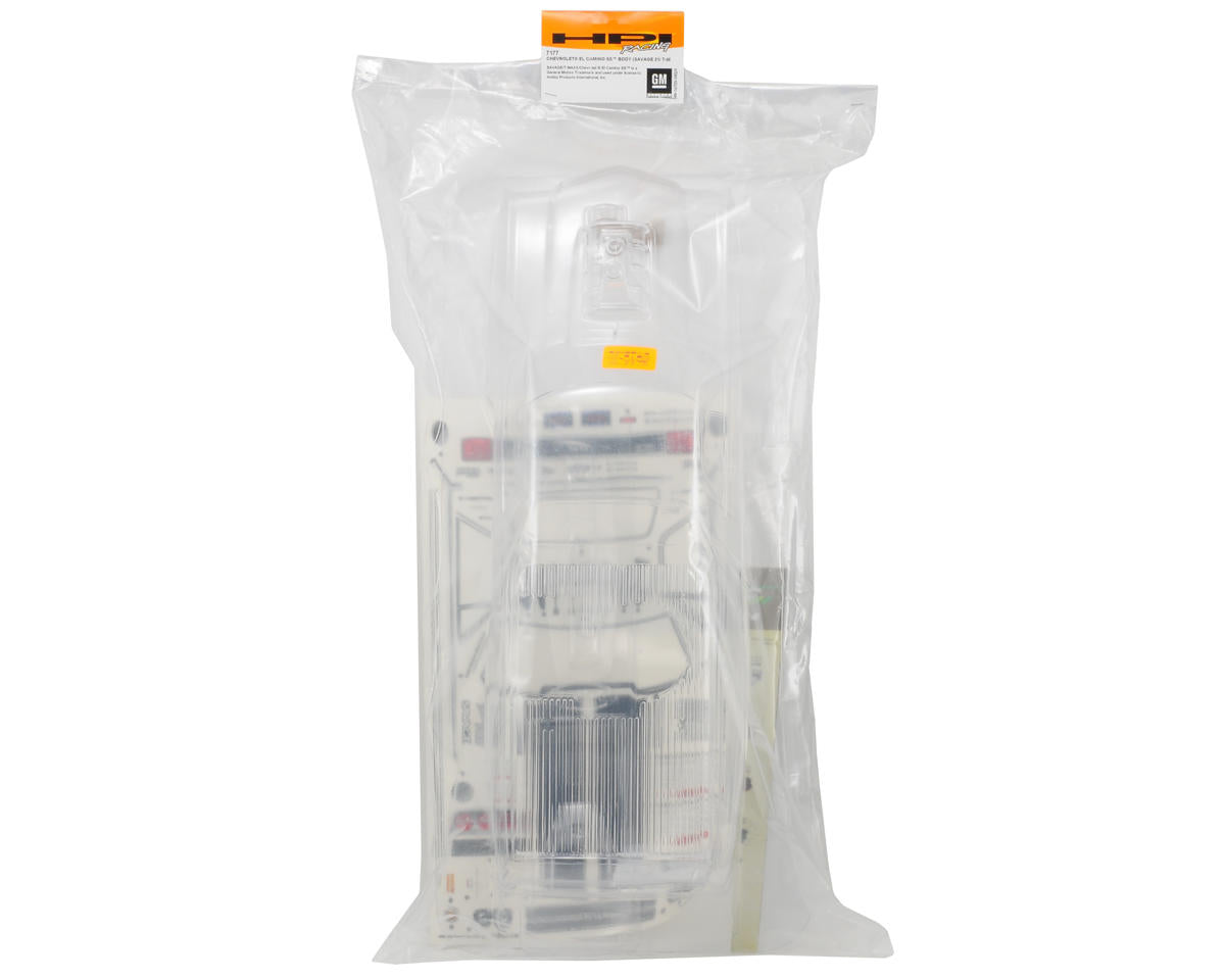 HPI シボレー エルカミーノ SS クリアボディセット サベージ、T-Maxx、クローラーキング用 HPI7177