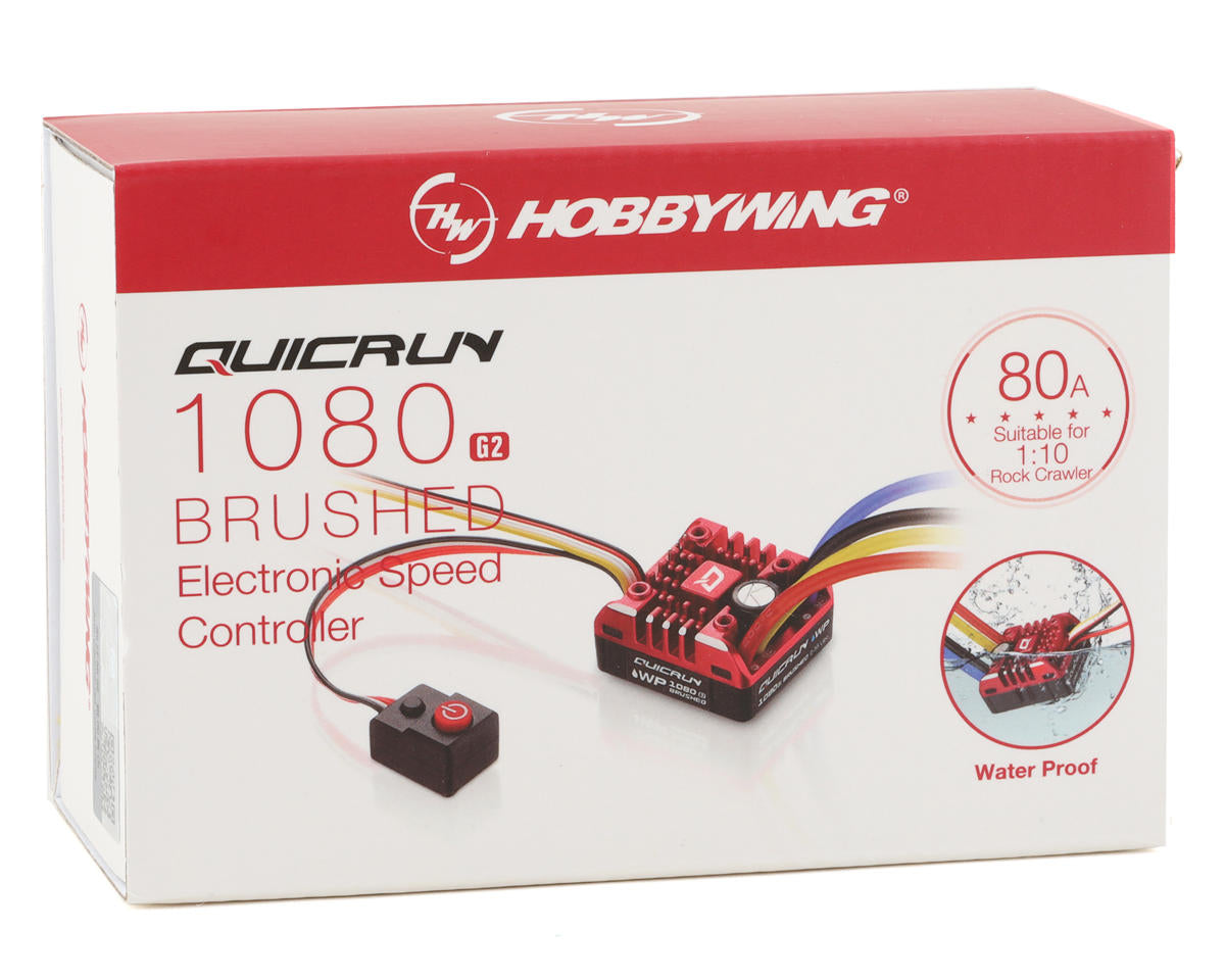 ホビーウィング クイックラン Hobbywing QuicRun 防水 1080 G2 ブラシ付きクローリング ESC (2-3S) クローラー アンプ30120202