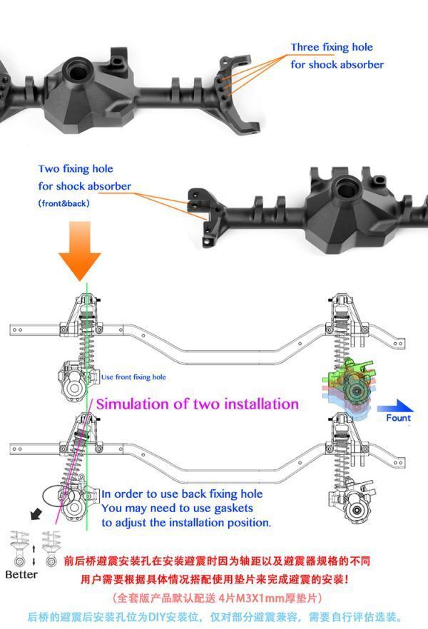 GRC Traxxas TRX-4用 G2 CNCアルミ製フロント&リアアクスルハウジング&ポータルドライブハウジングセット(ブラック、シルバー)
