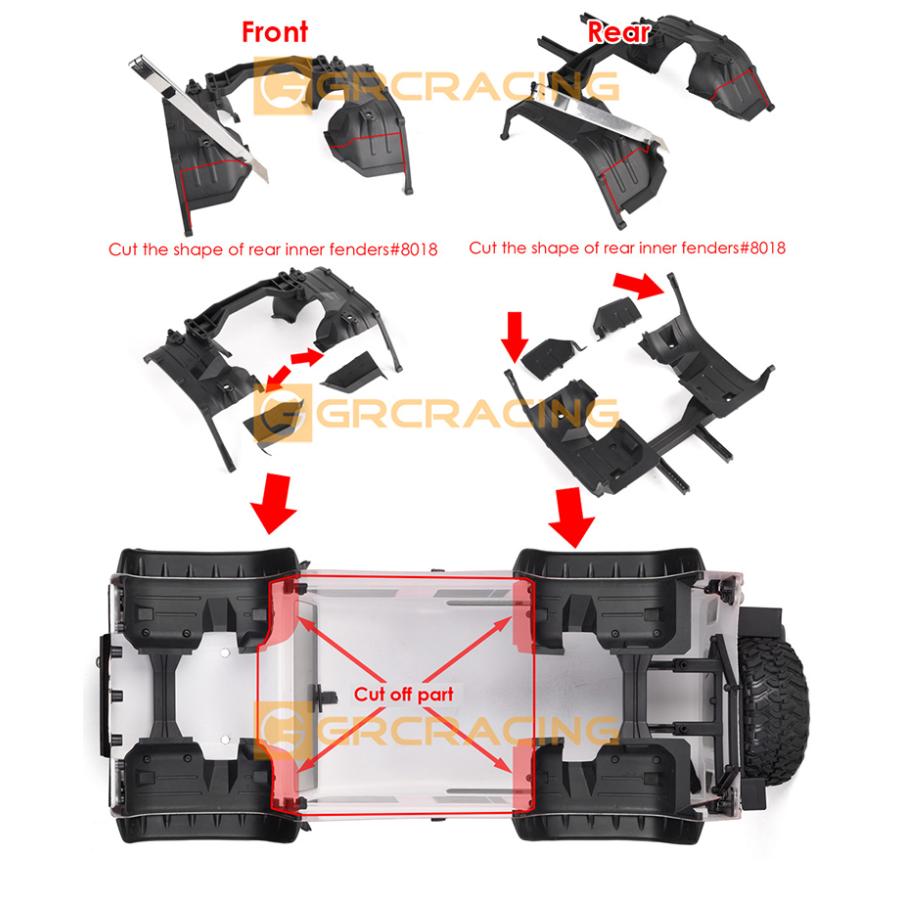 GRC 1/10 TRX4 ディフェンダー インテリアキット 内装 インナーボディ 組み立て式