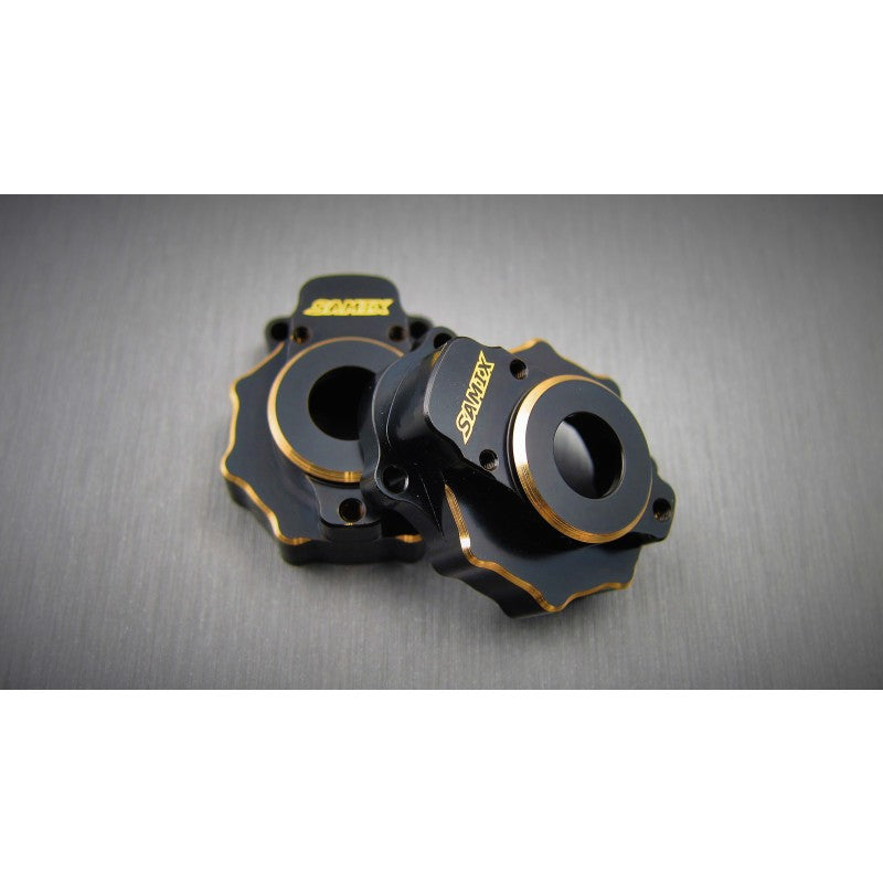 サミックス Traxxas TRX-4 用 真鍮製アウターポータルカバー (ブラック) (2個) (27.5g)TRX4-4013