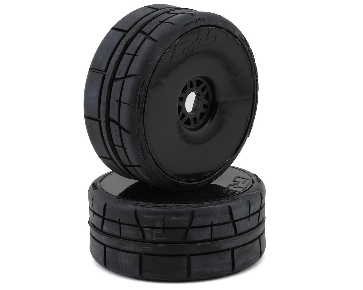 Pro-Line 1/8 Menace HP Speed Run プレマウントベルトタイヤ (ブラック) (2本) Velocityホイール 17mm六角ハブ プロライン XO-1、Limitless等に 10235-10
