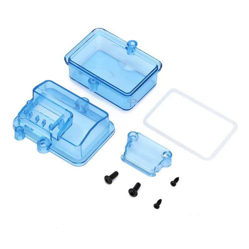 1/10 RCカー用 1PCS ブルー プラスチック 防水 無線機器 受信機ボックス DG-12-1