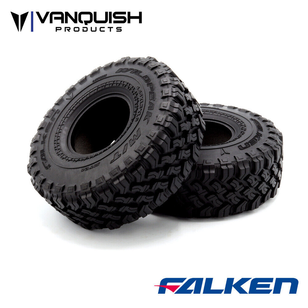 Vanquish Products ファルケン ワイルドピーク M/T 1.9 インチ ロック クローラー タイヤ (2本) (レッド) ヴァンキッシュ VPS10103
