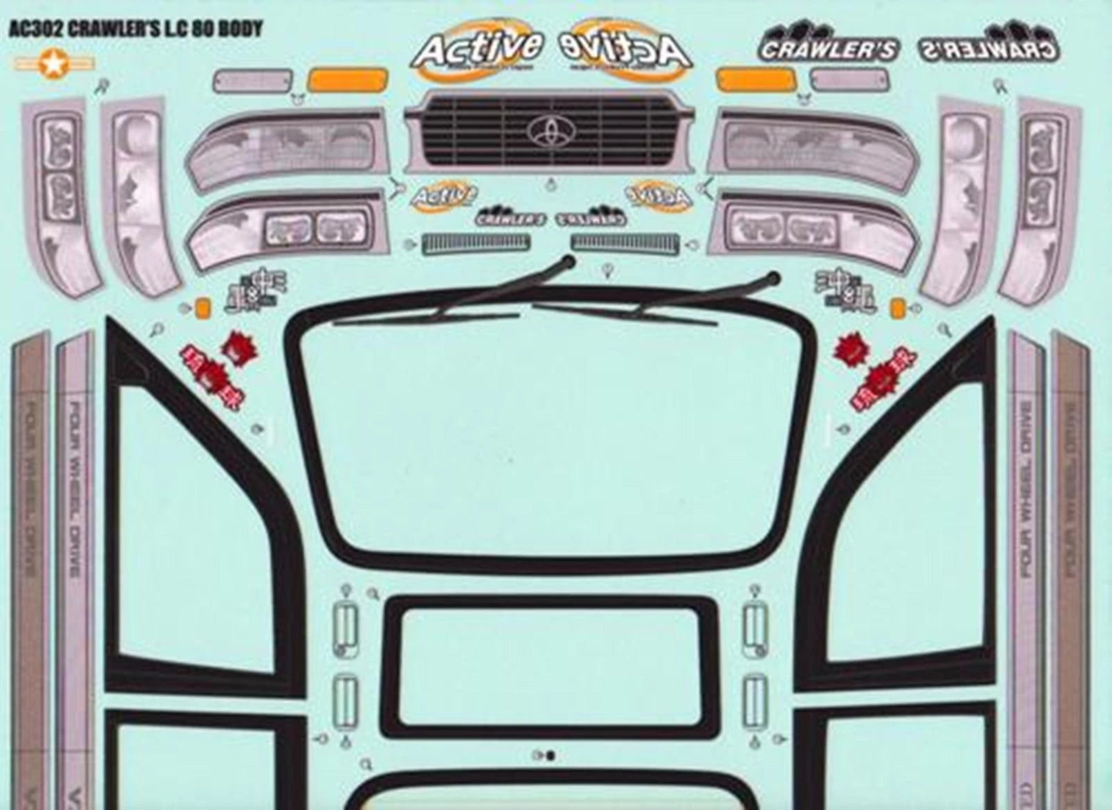 1:10 クローラー用 クリア ボディ ランドクルーザー80