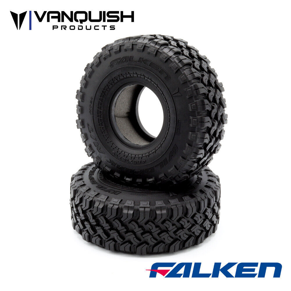 Vanquish Products ファルケン ワイルドピーク M/T 1.9 インチ ロック クローラー タイヤ (2本) (レッド) ヴァンキッシュ VPS10103