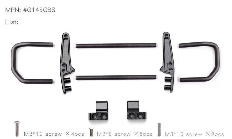 GRC Traxxas TRX-6 G63 AMG用 アルミデザートキャスト フロントバンパーセット ブラック G145GBS