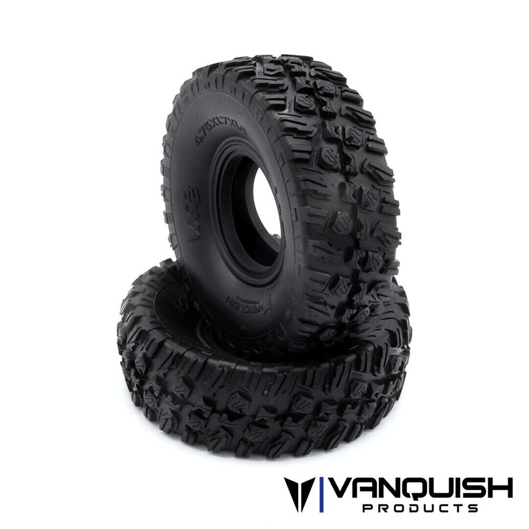 Vanquish Products VXT2 1.9 インチ ロック クローラー タイヤ (2本) (レッド) ヴァンキッシュ VPS10102