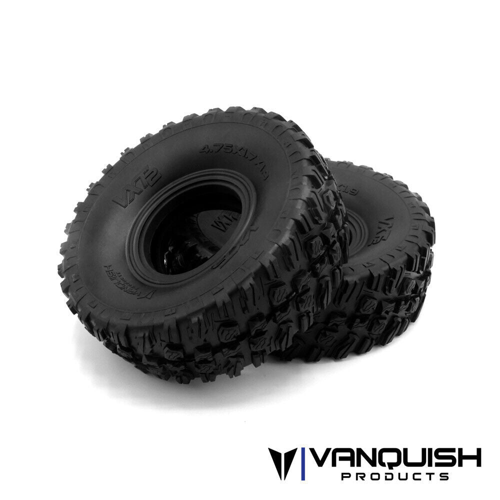 Vanquish Products VXT2 1.9 インチ ロック クローラー タイヤ (2本) (レッド) ヴァンキッシュ VPS10102
