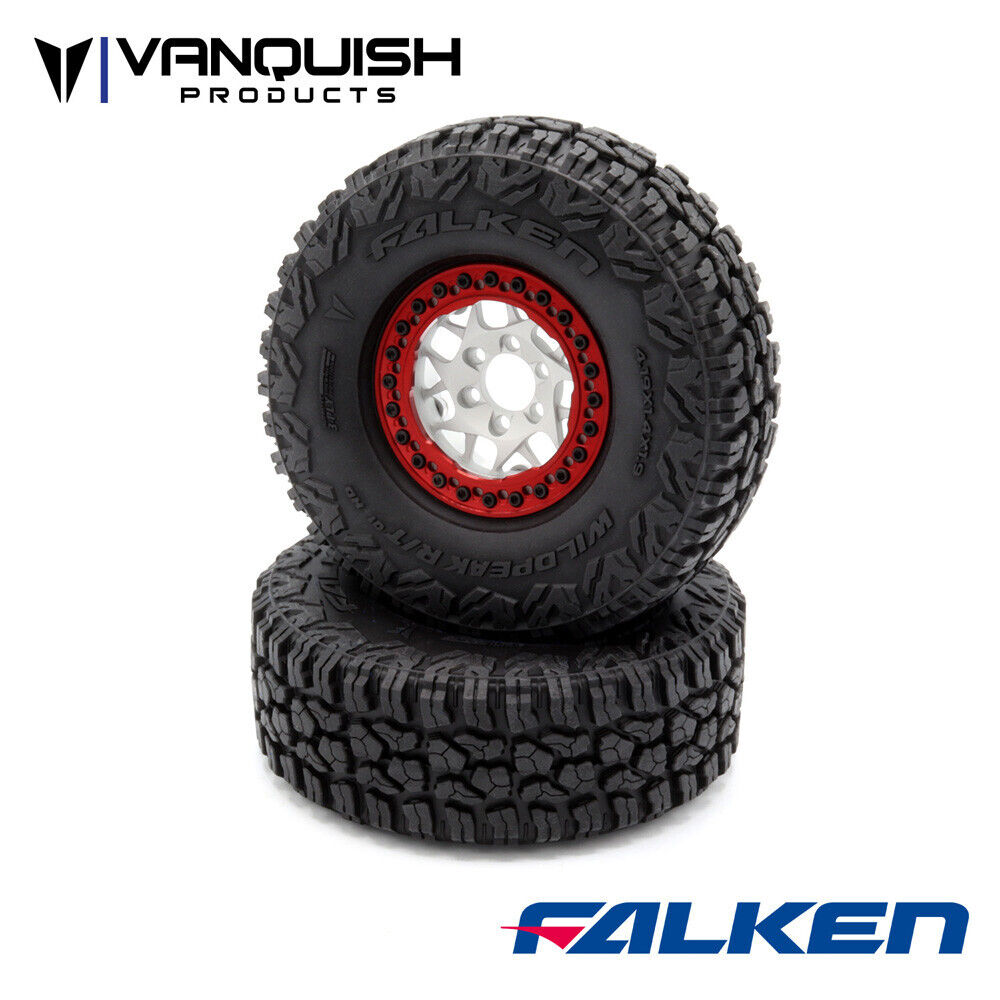Vanquish Products ファルケン ワイルドピーク R/T 1.9 インチ クラス 1 ロック クローラー タイヤ (2本) (レッド) VPS10104