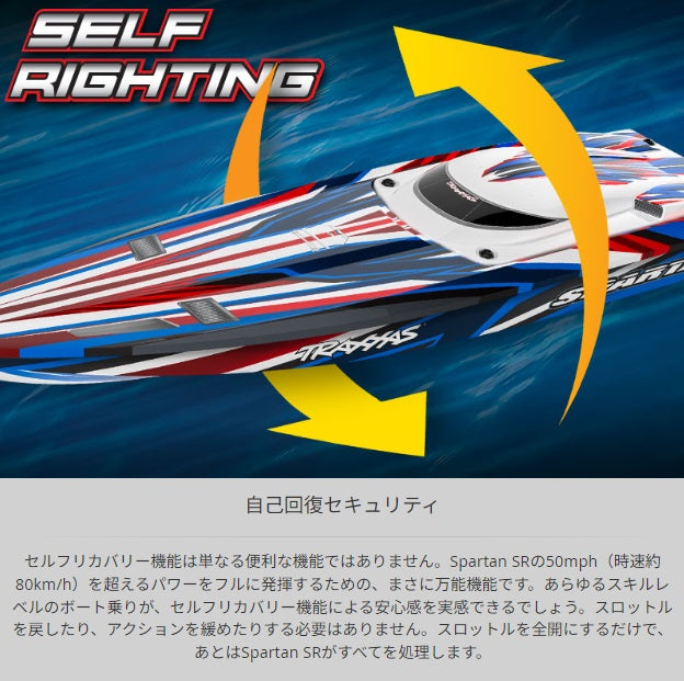 トラクサス スパルタンSR "高性能RTRレースボート、ブラシレス、TQ 2.4GHzプロポ、自動復元機能付き 103076-4 各色