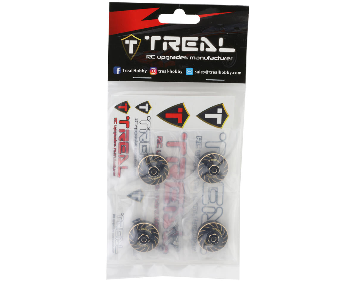 TREAL HOBBY Traxxas TRX-4M用 延長真鍮ホイールハブ六角  ブラック(17g) (+10mmオフセット)