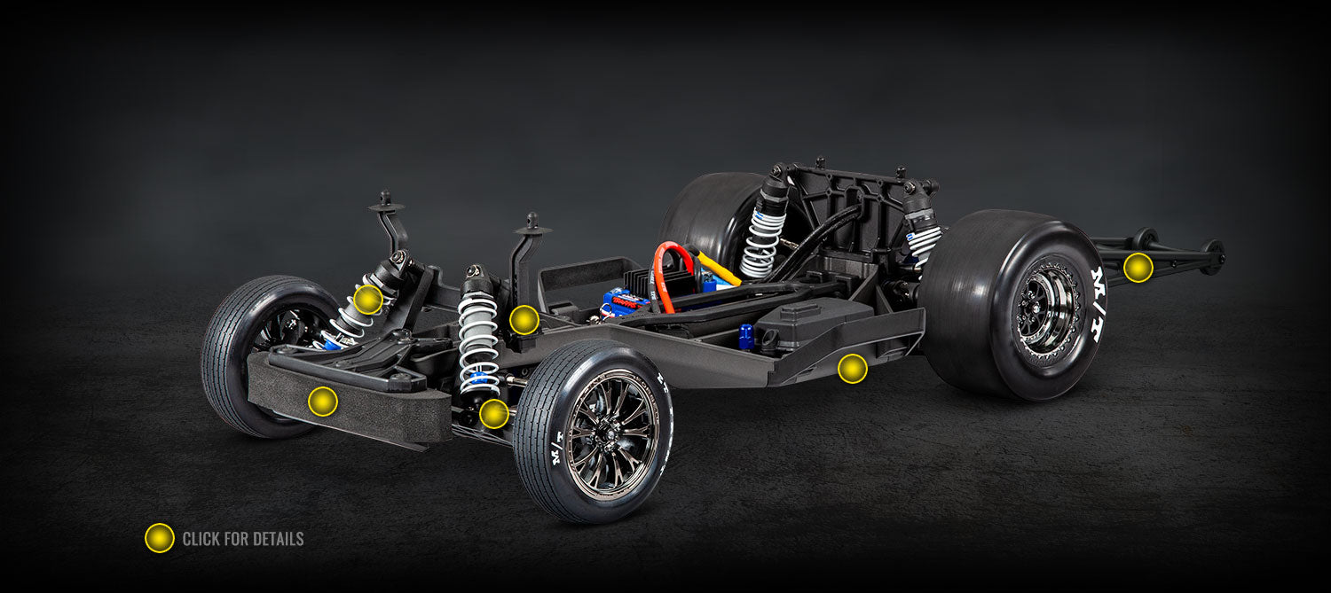 トラクサス 1 / 10 ドラッグスラッシュ 1967シボレーC10 ブラシレス ドラックレーサー RTR 94076-4_RED - RCTRAIL