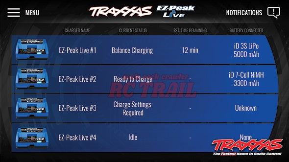 トラクサス EZ-Peak Live Multi-Chemistry バッテリー充電器 2本同時充電 / Auto iD(2S~4S / 26A / 200W)LIPO/NiMHバッテリー対応 #2973 - RCTRAIL