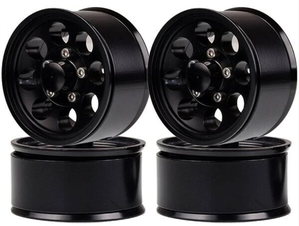 RCTRAIL アルミビートロックホイール 1.55インチ ブラック 4本 - RCTRAIL