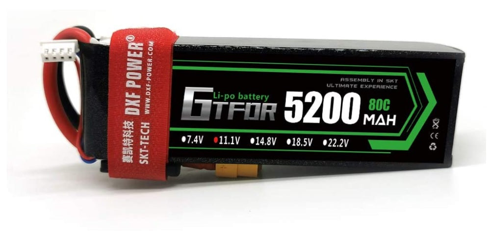 リポバッテリー 3S 11.1V 5200mah 80C XT60プラグ - RCTRAIL