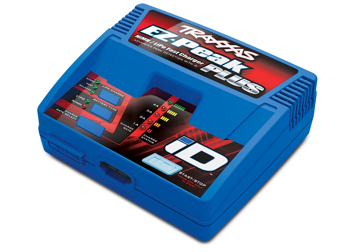 トラクサス 純正バッテリー充電器 LIPO/NiMHバッテリー対応 EZ-Peak Plus 4 アンペア NiMH/LiPo 急速充電器 / iDプラグ自動バッテリー識別機能付き(2S~3S /100W) #2970