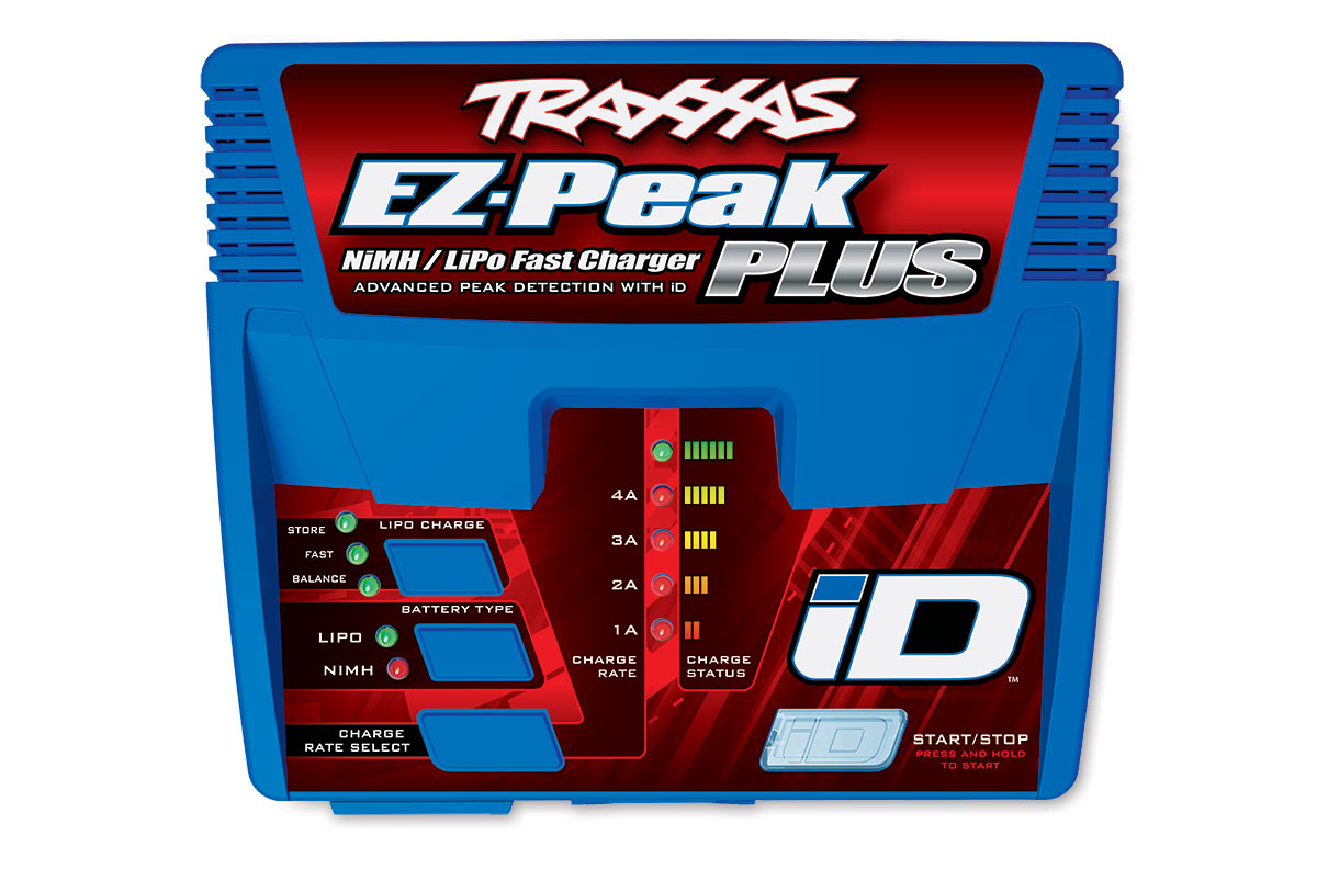 トラクサス 純正バッテリー充電器 LIPO/NiMHバッテリー対応 EZ-Peak Plus 4 アンペア NiMH/LiPo 急速充電器 / iDプラグ自動バッテリー識別機能付き(2S~3S /100W) #2970