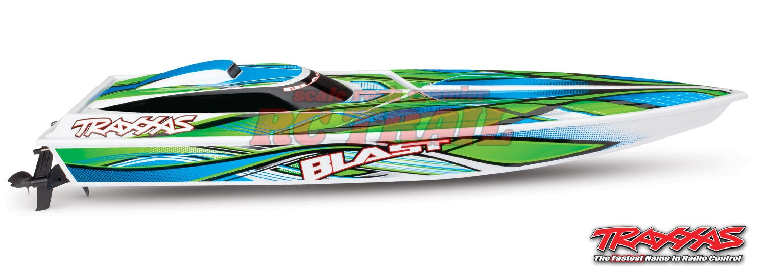 トラクサス ブラスト 24 "高性能RTRレースボート(グリーン)、TQ 2.4GHzプロポ、バッテリー、充電器付きフルセット Traxxas blast 24 38104-1 - RCTRAIL