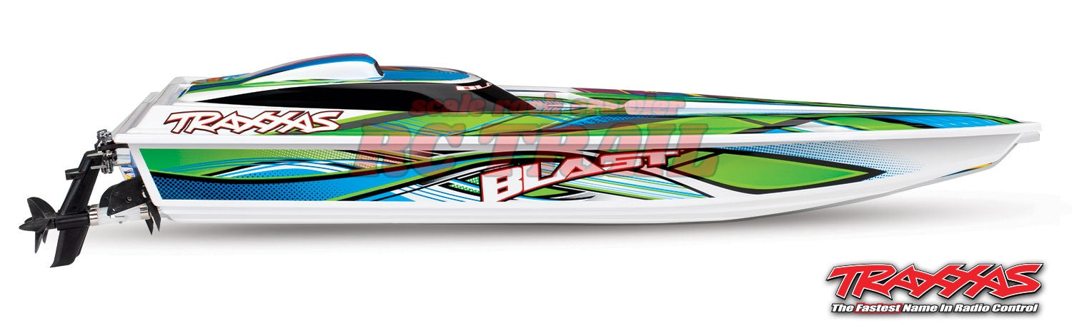 トラクサス ブラスト 24 "高性能RTRレースボート(グリーン)、TQ 2.4GHzプロポ、バッテリー、充電器付きフルセット Traxxas blast 24 38104-1 - RCTRAIL