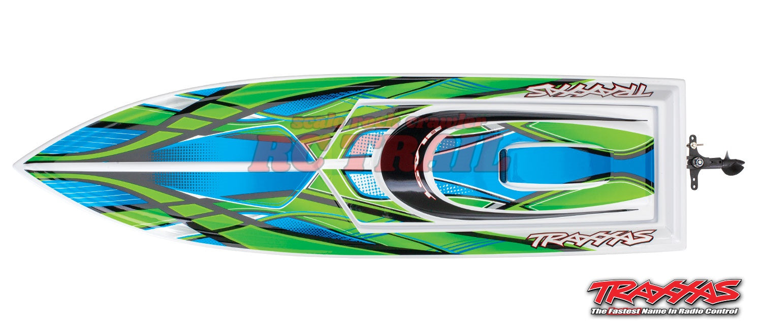 トラクサス ブラスト 24 "高性能RTRレースボート(グリーン)、TQ 2.4GHzプロポ、バッテリー、充電器付きフルセット Traxxas blast 24 38104-1 - RCTRAIL