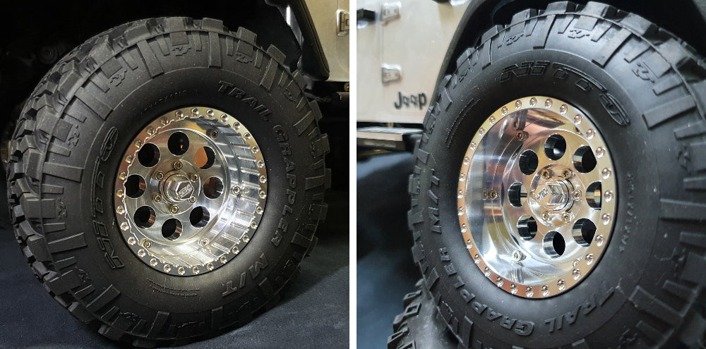 H-TECH RC 1/10 2.2インチ アルミ メタル ビードロック ホイール 4本 (HTW2.2-01)