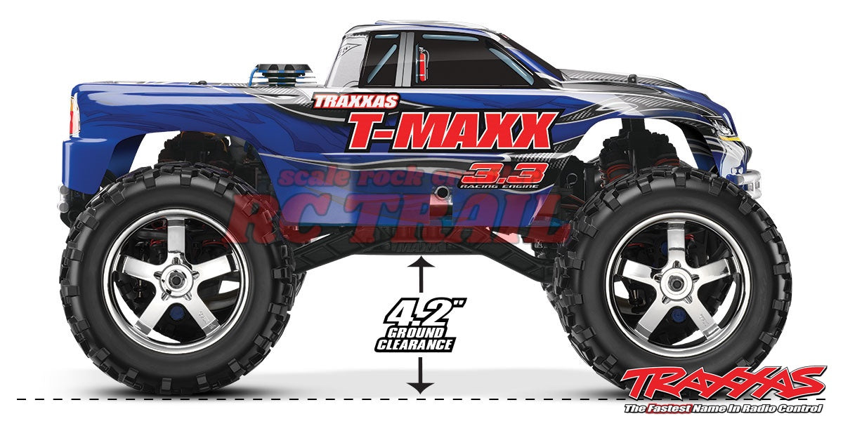 トラクサス T-Maxx 3.3 レッド 4WD RTR エンジンモンスタートラック TQi TSMテレメトリ バッテリー、DC充電器付き Traxxas 49077-3 - RCTRAIL