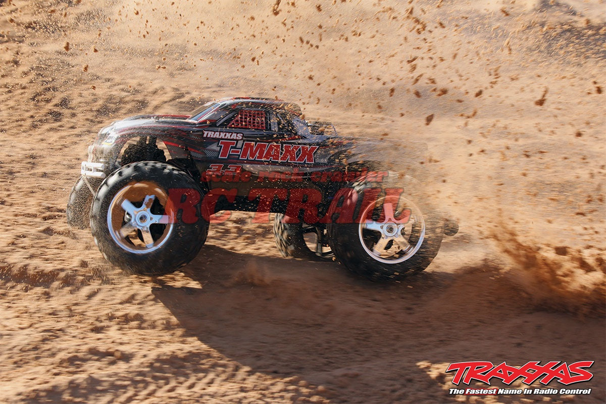 トラクサス T-Maxx 3.3 レッド 4WD RTR エンジンモンスタートラック TQi TSMテレメトリ バッテリー、DC充電器付き Traxxas 49077-3 - RCTRAIL