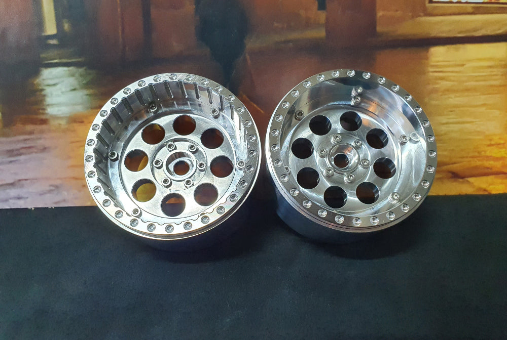 H-TECH RC 1/10 2.2インチ アルミ メタル ビードロック ホイール 4本 (HTW2.2-01)